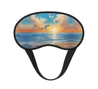 Seagulls by The Sea - Máscara opaca para dormir con estampado de gaviotas - Cómoda cubierta para los ojos, ajustable, perfecta para viajes, meditación y camping