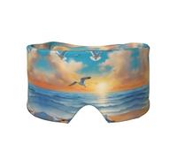 Seagulls by The Sea - Máscara para dormir con diseño de gaviotas y orejas, bloquea la luz, ajustable, ideal para viajes, meditación y yoga