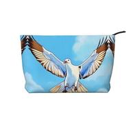 Seagulls in Flight - Bolsa de cosméticos de pana impresa de gran capacidad, impermeable, bolsa de almacenamiento de artículos de tocador de viaje, Black, Talla única