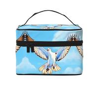 Seagulls in flight - Bolsa de cosméticos de viaje para mujer, (9 x 6.5 x 6.2 pulgadas), bolsa de cosméticos portátil de gran capacidad, bolsa de cosméticos grande para niñas, Negro -, Talla única