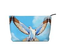 Seagulls in Flight - Bolsa de maquillaje de pana versátil con cremallera para uso diario y organizador de capacidad de viaje, Black, Talla única