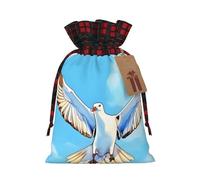 Seagulls in flight - Bolsas con cordón de Navidad con estampado de gaviotas en vuelo, bolsas reutilizables para regalos de Navidad, talla M