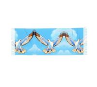 Seagulls in flight - Bufanda de cachemira con flecos, bufanda ligera de moda para mujer, envolturas cuadradas, satén suave para otoño e invierno