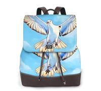 Seagulls in flight - Mochila de cuero para mujer, bolsa para libros de escuela secundaria y universidad, mochila ligera e informal para cada temporada
