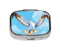 Seagulls in Flight - Organizador de pastillas de viaje con 2 compartimentos, mini pastillero portátil, caja de almacenamiento de medicamentos para vitaminas