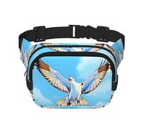 Seagulls in flight - Riñonera cuadrada de doble capa, unisex, para correr, viajar, senderismo, fitness, color negro, talla única, Negro, One Size