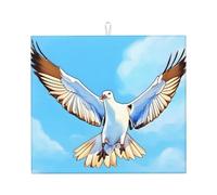 Seagulls in flight - Tapete de secado de platos de cocina, tapete absorbente de encimera de cocina de 16 x 18 pulgadas, tapete decorativo duradero, lavable, reutilizable,