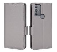 SEAHAI Cuero Funda para TCL 30 SE/TCL 305 / TCL 306 Billetera Estuche, Carcasa con Tarjetero/Cierre Magnético/Suporte/Bloqueo RFID, Ultradelgado Cartera Flip Cover Case - Gris