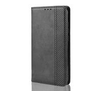 SEAHAI Funda Leather Folio para Honor X6 / Honor X8 5G / Honor 70 Lite, Carcasa de Premium Cuero PU Elegante Magnético Adsorción Automática Ultrafino Flip Estuche con Ranuras y Tarjetas - Negro