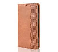 SEAHAI Funda Leather Folio para Motorola Moto G54 5G, Carcasa de Premium Cuero PU Elegante Magnético Adsorción Automática Ultrafino Flip Estuche con Ranuras y Tarjetas - Marrón