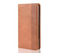 SEAHAI Funda Leather Folio para Xiaomi Redmi Note 15 Pro+ Plus/Poco M8 Pro, Carcasa de Premium Cuero PU Elegante Magnético Adsorción Automática Ultrafino Flip Estuche con Ranuras y Tarjetas - Marrón