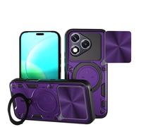 SEAHAI Funda para Honor 400 Lite 5G, [Rugged Armour] Antigolpes Carcasa con Metálico Anillo Magnético Soporte y Cámara Deslizante Proteger, Anti-Caída Silicona Case - Morado Oscuro