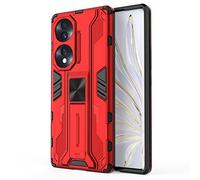 SEAHAI Funda para Honor 70 Estuche, Carcasa de Antigolpes [Rugged Armour] Soporte Plegable Oculto Silicona TPU Bumper Anti-Caída Case - Rojo