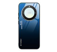 SEAHAI Funda para Honor Magic 6 Lite 5G / Honor X9b, Degradado de Color Carcasa con Tapa Trasera de Cristal Templado & Estuche Silicona TPU con Absorción de Golpes, Azul Elegante