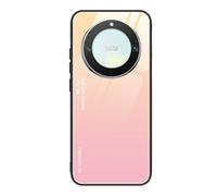 SEAHAI Funda para Honor Magic 6 Lite 5G / Honor X9b, Degradado de Color Carcasa con Tapa Trasera de Cristal Templado & Estuche Silicona TPU con Absorción de Golpes, Rosa Femenino