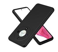 SEAHAI Funda para Honor Magic 6 Lite 5G / Honor X9b Estuche, Carcasa de Silicona Líquida Protectora de Cuerpo Completo con Tacto Suave y Sedoso, Cubierta Antigolpes con Forro de Microfibra - Negro