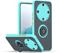 SEAHAI Funda para Honor Magic 6 Lite 5G / Honor X9b Estuche, Translúcida Escarchado Duro PC Carcasa Antigolpes TPU Bumper Silicona Cubierta con 360° Anillo Soporte de Metal, Cielo Azul