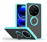 SEAHAI Funda para Honor Magic 7 Pro 5G Estuche, Translúcida Escarchado Duro PC Carcasa Antigolpes TPU Bumper Silicona Cubierta con 360° Anillo Soporte de Metal, Cielo Azul