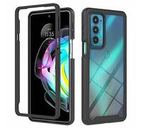 SEAHAI Funda para Motorola Edge 20, Estuche Antigolpes Transparente PC Carcasa Doble Bumper Silicona TPU y Built-in Marco, Ligero Caso para Motorola Edge 20 - Negro