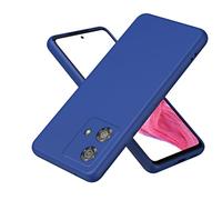 SEAHAI Funda para Motorola Edge 40 Neo Estuche, Carcasa de Silicona Líquida Protectora de Cuerpo Completo con Tacto Suave y Sedoso, Cubierta Antigolpes con Forro de Microfibra - Azul
