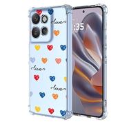 SEAHAI Funda para Motorola Edge 50 Neo, Colores Las Flores Elegante Delgada a Prueba de Golpes TPU Transparente de Goma Suave Carcasa de Silicona Colorida - Amar