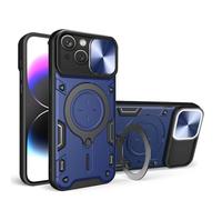 SEAHAI Funda para Motorola Moto G06/MOTO G06 Power, [Rugged Armour] Antigolpes Carcasa con Metálico Anillo Magnético Soporte y Cámara Deslizante Proteger, Anti-Caída Silicona Case - Azul