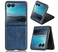 SEAHAI Funda para Motorola RAZR 40 Ultra, Minimalista Delgado Cuero Estuche con Borde Suave Silicona TPU Anti-Rasguños Cover, Carcasa Retro y Liviana, Azul