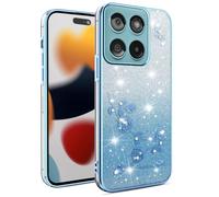 SEAHAI Funda para Motorola Signature, Degradado de Color Brillante Lindo Flor Patrón Diseño Niña Carcasa Ultradelgado Suave Silicona TPU Bumper Antigolpes Cubierta - Azul