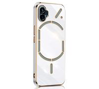 SEAHAI Funda para Nothing Phone (1), Galvanoplastia de Diseño de Phnom Penh Elegante Delgada a Prueba de Golpes TPU de Goma Suave Carcasa de Silicona Colorida, Blanco