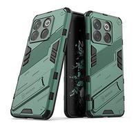 SEAHAI Funda para OnePlus 10T 5G Estuche, Carcasa de Antigolpes [Rugged Armour] Soporte Plegable Oculto Silicona TPU Bumper Anti-Caída Case - Verde