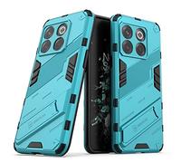 SEAHAI Funda para OnePlus 10T 5G Estuche, Carcasa de Antigolpes [Rugged Armour] Soporte Plegable Oculto Silicona TPU Bumper Anti-Caída Case - Azul