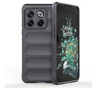 SEAHAI Funda para OnePlus 10T 5G Estuche, [Diseño de Bolsa de Aire Anticaída] Robusto Carcasa de Suave Silicona Ligera PC + TPU Bumper Anti-caída Rubber Caso - Gris Oscuro