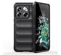 SEAHAI Funda para OnePlus 10T 5G Estuche, [Diseño de Bolsa de Aire Anticaída] Robusto Carcasa de Suave Silicona Ligera PC + TPU Bumper Anti-caída Rubber Caso - Negro