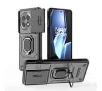 SEAHAI Funda para OnePlus 13R 5G Estuche, Carcasa con Anillo Soporte y Cámara Proteger [Grado Militar Anti-Caída] Silicona Duro PC + TPU Bumper Antigolpes Cubierta - Negro