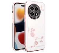 SEAHAI Funda para OnePlus 13R 5G, Transparente Brillantes Lindo Flor Patrón Diseño Niña Carcasa Ultradelgado Suave Silicona TPU Bumper Antigolpes Cubierta - Rosado