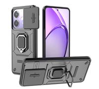 SEAHAI Funda para OPPO A40 4G / OPPO A40M / OPPO A60 5G Estuche, Carcasa con Anillo Soporte y Cámara Proteger [Grado Militar Anti-Caída] Silicona Duro PC + TPU Bumper Antigolpes Cubierta - Negro