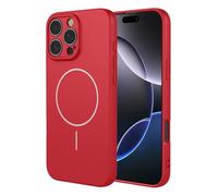 SEAHAI Funda para OPPO A5M / OPPO A5 5G/4G con Magnética Adsorción Función, Ultradelgado Suave Carcasa de Silicona Líquida, Moda Mate Sedoso Tocar TPU Antigolpes Cubierta - Rojo