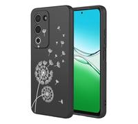 SEAHAI Funda para OPPO A5M / OPPO A5 5G/4G, Ultradelgado Suave Carcasa de Silicona Líquida, Moda TPU Bumper Antigolpes Cubierta con Patrón de Animales de Lindas Flores - Negro S03