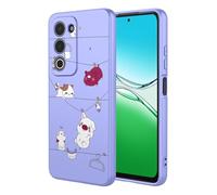 SEAHAI Funda para OPPO A5M / OPPO A5 5G/4G, Ultradelgado Suave Carcasa de Silicona Líquida, Moda TPU Bumper Antigolpes Cubierta con Patrón de Animales de Lindas Flores - Púrpura S09