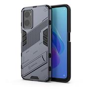 SEAHAI Funda para OPPO A96 / OPPO A76 / Realme 9i / OPPO A36 Estuche, Carcasa de Antigolpes [Rugged Armour] Soporte Plegable Oculto Silicona TPU Bumper Anti-Caída Case - Gris