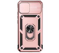 SEAHAI Funda para OPPO A98 5G, Estuche con 360 Grados Anillo Soporte y Cámara Deslizante Proteger [Grado Militar Anti-Caída] Silicona PC + TPU Bumper Antigolpes Carcasa - Oro Rosa
