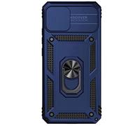 SEAHAI Funda para OPPO A98 5G, Estuche con 360 Grados Anillo Soporte y Cámara Deslizante Proteger [Grado Militar Anti-Caída] Silicona PC + TPU Bumper Antigolpes Carcasa - Azul