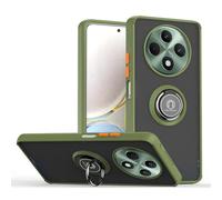 SEAHAI Funda para OPPO Reno 12F 4G / OPPO Reno 12 FS 5G (Reno12 F 5G) Estuche, Translúcida Escarchado Duro PC Carcasa Antigolpes TPU Bumper Cubierta con 360° Anillo Soporte de Metal, Ejercito Verde