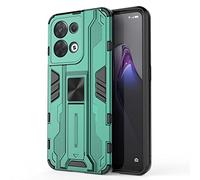 SEAHAI Funda para OPPO Reno 8 5G (Reno8 5G) Estuche, Carcasa de Antigolpes [Rugged Armour] Soporte Plegable Oculto Silicona TPU Bumper Anti-Caída Case - Verde