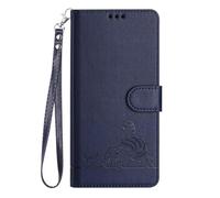 SEAHAI Funda para Oukitel C61 / Oukitel C61 Pro, Patrón Lindo Gato en Relieve Carcasa de Cuero, Billetera Cubierta con Suporte/Ranura para Tarjeta/Cierre Magnético/Bloqueo RFID, Azul