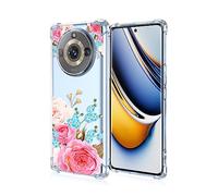 SEAHAI Funda para Realme 11 Pro 5G / Realme 11 Pro+ Plus 5G, Colores Las Flores Elegante Delgada a Prueba de Golpes TPU Transparente de Goma Suave Carcasa de Silicona Colorida - Peonía