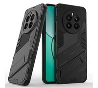 SEAHAI Funda para Realme 12 4G / Realme 12+ Plus 5G Estuche, Carcasa de Antigolpes [Rugged Armour] Soporte Plegable Oculto Silicona TPU Bumper Anti-Caída Case - Negro