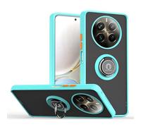 SEAHAI Funda para Realme 12 Pro 5G/Realme 12 Pro+ Plus 5G Estuche, Translúcida Escarchado Duro PC Carcasa Antigolpes TPU Bumper Silicona Cubierta con 360° Anillo Soporte de Metal, Cielo Azul