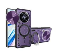 SEAHAI Funda para Realme 12 Pro 5G/Realme 12 Pro+ Plus 5G, [Rugged Armour] Antigolpes Carcasa con Metálico Anillo Magnético Soporte y Cámara Deslizante Proteger, Anti-Caída Silicona Case,Morado Oscuro