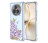 SEAHAI Funda para Realme 14 Pro+ Plus 5G, Colores Las Flores Elegante Delgada a Prueba de Golpes TPU Transparente de Goma Suave Carcasa de Silicona Colorida - Flores de Cerezo